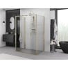 Mexen Exo-3S cabine de douche 3 parois coulissante 130 x 100 cm, transparent, dorée - 8152-130-100-50-00-3S