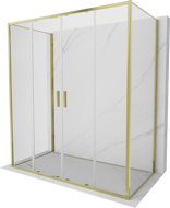 Mexen Exo-S Duo 3S cabine de douche coulissante à 3 côtés 170 x 100 cm, transparent, doré - 8152-170-100-50-00-3S