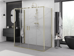Mexen Exo-S Duo 3S cabine de douche coulissante à 3 côtés 170 x 100 cm, transparent, doré - 8152-170-100-50-00-3S