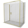 Mexen Exo-3S cabine de douche à 3 parois coulissante 180 x 100 cm, transparente, dorée - 8152-180-100-50-00-3S