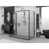Mexen Exo-S Duo 3S cabine de douche 3 parois coulissante 170 x 70 cm, transparent, noir - 8152-170-070-70-00-3S