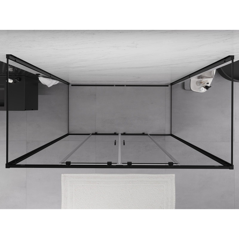 Mexen Exo-S Duo 3S cabine de douche 3 parois coulissante 190 x 70 cm, transparent, noir - 8152-190-070-70-00-3S