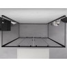 Mexen Exo-S Duo 3S cabine de douche 3 parois coulissante 190 x 70 cm, transparent, noir - 8152-190-070-70-00-3S