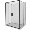 Mexen Exo-3S cabine de douche à 3 parois coulissante 160 x 75 cm, transparente, noire - 8152-160-075-70-00-3S