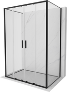 Mexen Exo-S Duo 3S cabine de douche coulissante à 3 parois 160 x 80 cm, transparente, noire - 8152-160-080-70-00-3S