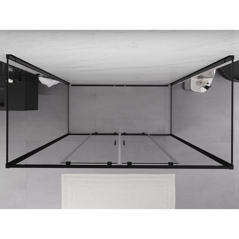 Mexen Exo-3S cabine de douche à 3 parois coulissante 170 x 80 cm, transparent, noire - 8152-170-080-70-00-3S