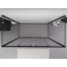 Mexen Exo-3S cabine de douche à 3 parois coulissante 170 x 80 cm, transparent, noire - 8152-170-080-70-00-3S