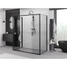 Mexen Exo-S Duo 3S cabine de douche coulissante à 3 côtés 200 x 80 cm, transparent, noire - 8152-200-080-70-00-3S