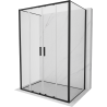 Mexen Exo-S Duo 3S cabine de douche 3 parois coulissantes 160 x 90 cm, transparent, noir - 8152-160-090-70-00-3S