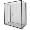 Mexen Exo-S Duo 3S cabine de douche à 3 parois coulissante 180 x 90 cm, transparente, noire - 8152-180-090-70-00-3S