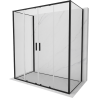 Mexen Exo-3S cabine de douche 3 parois coulissante 190 x 90 cm, transparent, noir - 8152-190-090-70-00-3S