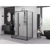 Mexen Exo-3S cabine de douche à 3 parois coulissante 140 x 100 cm, transparent, noir - 8152-140-100-70-00-3S
