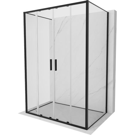 Mexen Exo-3S cabine de douche coulissante 3 parois 150 x 100 cm, transparent, noire - 8152-150-100-70-00-3S