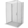 Mexen Exo-BR 3S cabine de douche 3 parois avec porte battante 90 x 80 cm, transparent, chrome - 8181-090-080-01-00-3S