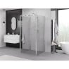 Mexen Exo-3S Cabine de douche pivotante à 3 parois 90 x 90 cm, transparente, chrome - 8181-090-090-01-00-3S