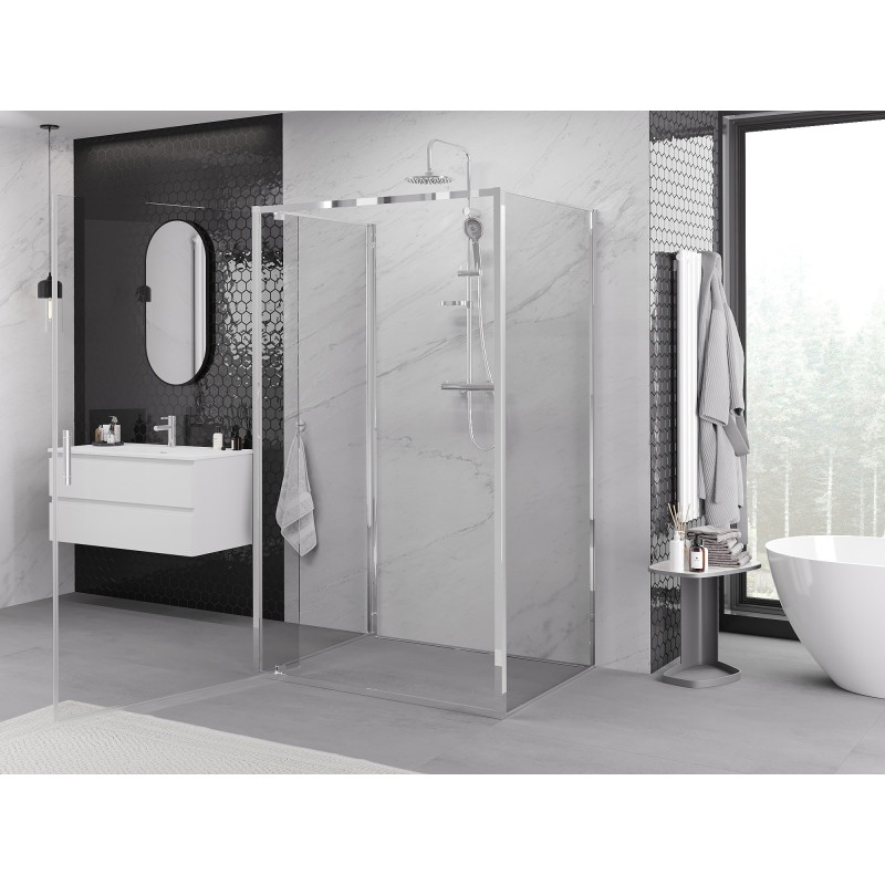 Mexen Exo-BR 3S cabine de douche à 3 parois pivotante 80 x 110 cm, transparent, chrome - 8181-080-110-01-00-3S
