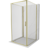Mexen Exo-3S cabine de douche à 3 parois battante 70 x 70 cm, transparent, or - 8181-070-070-50-00-3S