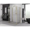 Mexen Exo-BR 3S cabine de douche 3 parois battante 80 x 70 cm, transparent, dorée - 8181-080-070-50-00-3S