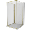 Mexen Exo-BR 3S cabine de douche 3 parois pivotante 80 x 80 cm, transparent, or - 8181-080-080-50-00-3S