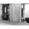 Mexen Exo-3S cabine de douche à 3 parois à porte battante 75 x 85 cm, transparent, dorée - 8181-075-085-50-00-3S
