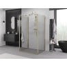 Mexen Exo-3S cabine de douche à 3 parois battantes 70 x 90 cm, transparente, dorée - 8181-070-090-50-00-3S