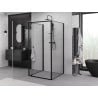 Mexen Exo-3S Cabine de douche à 3 parois avec porte battante 70 x 70 cm, transparent, noir - 8181-070-070-70-00-3S