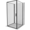 Mexen Exo-3S Cabine de douche à 3 parois avec porte battante 70 x 70 cm, transparent, noir - 8181-070-070-70-00-3S