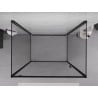 Mexen Exo-3S cabine de douche 3 parois ouvrante 70 x 75 cm, transparent, noir - 8181-070-075-70-00-3S
