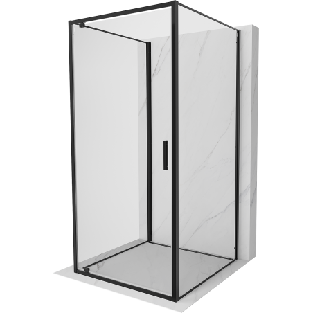 Mexen Exo-3S cabine de douche à 3 parois battante 75 x 75 cm, transparent, noir - 8181-075-075-70-00-3S