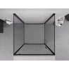 Mexen Exo-3S cabine de douche à 3 parois battante 75 x 75 cm, transparent, noir - 8181-075-075-70-00-3S