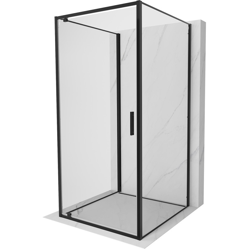 Mexen Exo-BR 3S cabine de douche à 3 parois pivotante 80 x 80 cm, transparent, noir - 8181-080-080-70-00-3S