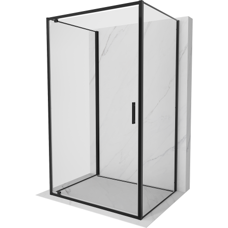 Mexen Exo-3S cabine de douche à 3 parois battante 100 x 85 cm, transparent, noir - 8181-100-085-70-00-3S
