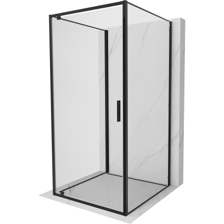 Mexen Exo-BR 3S cabine de douche 3-parois pivotante 95 x 95 cm, transparent, noir - 8181-095-095-70-00-3S