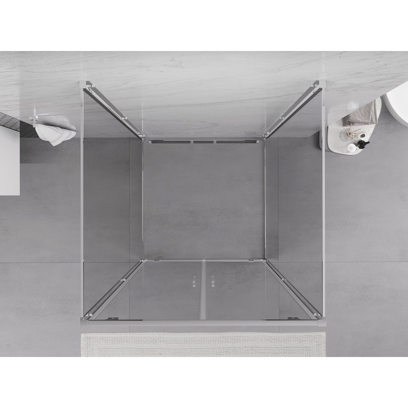 Mexen Exo-BR Duo 3S cabine de douche 3 parois pivotante 70 x 70 cm, transparent, chrome - 8182-070-070-01-00-3S