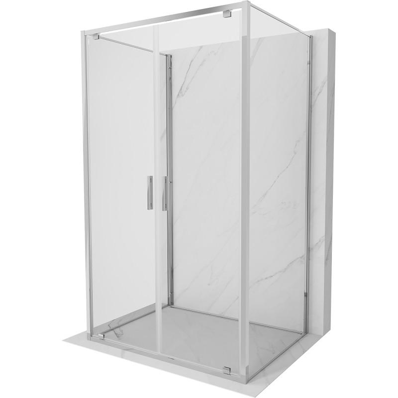 Mexen Exo-BR Duo 3S cabine de douche 3 côtés pivotante 100 x 75 cm, transparent, chrome - 8182-100-075-01-00-3S