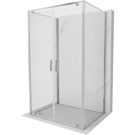 Mexen Exo-BR Duo 3S cabine de douche 3 côtés pivotante 100 x 75 cm, transparent, chrome - 8182-100-075-01-00-3S