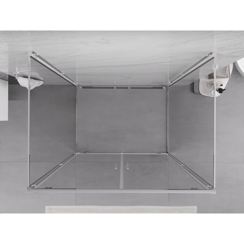 Mexen Exo-BR Duo 3S cabine de douche 3 côtés pivotante 100 x 75 cm, transparent, chrome - 8182-100-075-01-00-3S