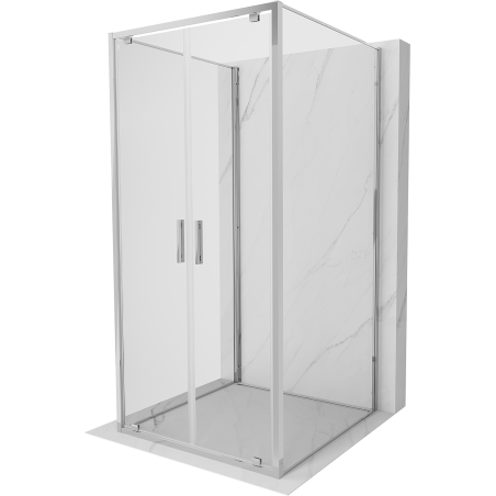 Mexen Exo-3S cabine de douche à 3 côtés pivotante 120 x 120 cm, transparent, chromé - 8182-120-120-01-00-3S