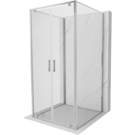 Mexen Exo-BR Duo 3S cabine de douche à 3 parois et pivotante 120 x 120 cm, transparente, chromée - 8182-120-120-01-00-3S