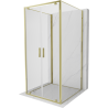 Mexen Exo-BR Duo 3S cabine de douche 3 murs pivotante 70 x 70 cm, transparent, or - 8182-070-070-50-00-3S