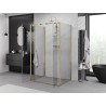 Mexen Exo-BR Duo 3S cabine de douche 3 parois battante 90 x 70 cm, transparente, dorée - 8182-090-070-50-00-3S