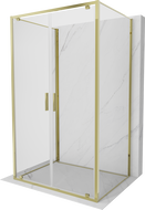 Mexen Exo-BR Duo 3S cabine de douche à 3 parois pivotante 120 x 75 cm, transparente, or - 8182-120-075-50-00-3S