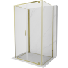 Mexen Exo-BR Duo 3S cabine de douche 3 murs battante 90 x 85 cm, transparent, or - 8182-090-085-50-00-3S