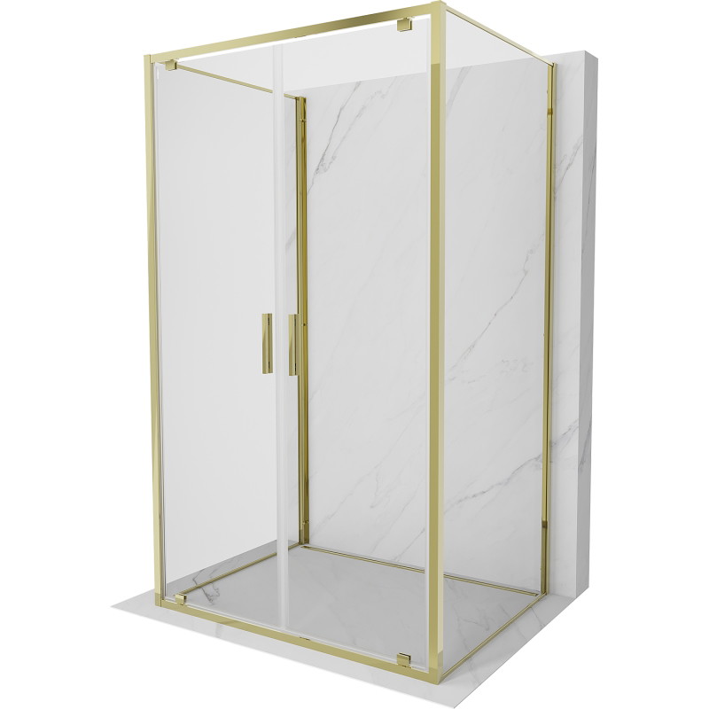 Mexen Exo-BR Duo 3S cabine de douche à 3 parois, 100 x 95 cm, transparent, doré - 8182-100-095-50-00-3S