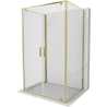 Mexen Exo-3S cabine de douche 3 parois battante 70 x 100 cm, transparent, dorée - 8182-070-100-50-00-3S