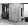 Mexen Exo-3S cabine de douche à 3 parois pivotante 90 x 100 cm, transparente, or - 8182-090-100-50-00-3S