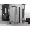 Mexen Exo-BR Duo 3S cabine de douche 3 parois battante 70 x 70 cm, transparente, noire - 8182-070-070-70-00-3S