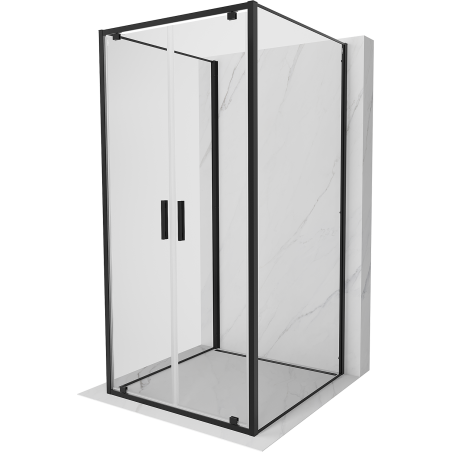Mexen Exo-3S cabine de douche 3 parois pivotante 70 x 70 cm, transparente, noire - 8182-070-070-70-00-3S