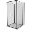 Mexen Exo-BR Duo 3S cabine de douche 3 parois battante 70 x 70 cm, transparente, noire - 8182-070-070-70-00-3S