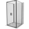 Mexen Exo-3S cabine de douche à 3 parois pivotante 100 x 100 cm, transparent, noire - 8182-100-100-70-00-3S